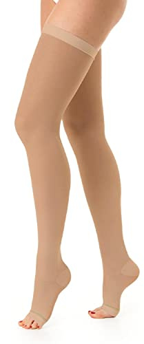 Relaxsan Antiembolism M1370A Thrombosestrümpfe Damen und Herren 25-32 mmHg, Halterlose Unisex offener Spitze, Klasse2, K2