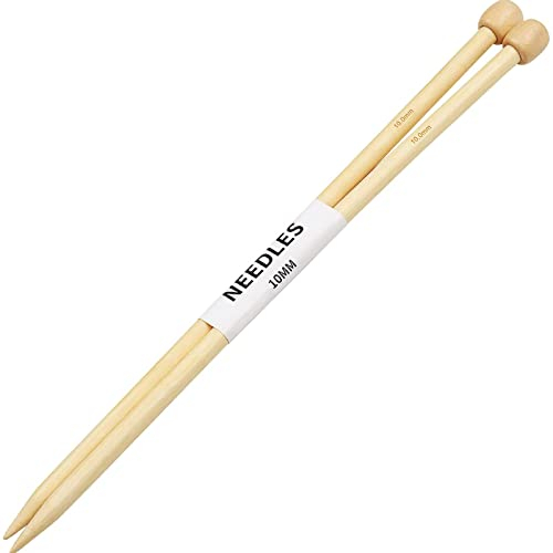 Coopay Ferri da maglia da 35cm, Ferri da Maglia in Bambù per Principianti, Spille Jumbo in Legno per Mani Artritiche, Legno massello leggero, per Piccoli Oggetti Come Calze, Sciarpe