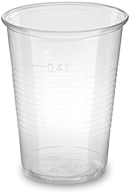 LogiPack GeRo Trinkbecher Made in Germany | Eichstrich 0,4l | Bierbecher Plastikbecher Einwegbecher aus Kunststoff PP (Polypropylen), Transparent klar | Ausschankbecher (1600)