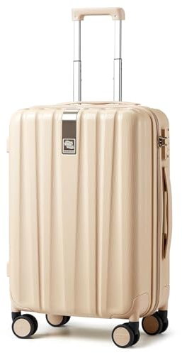 Hanke Upgrade Handgepäck 34 x 22 x 54 cm Airline-zugelassen, 20 Zoll Leichter Hartschalen-Kabinenkoffer PC-Reisekoffer mit Spinner-Rädern und TSA-Schloss(20 Zoll-Kuba-Sand)