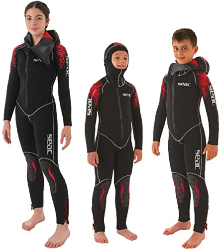 Seac First, one-piece wetsuit with integrated hood, for children and teenegers, 5 mm neoprene