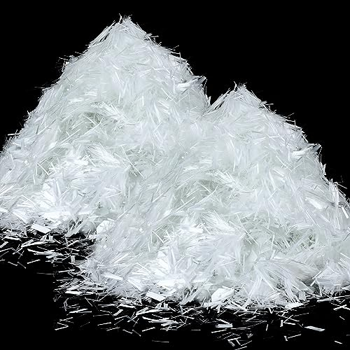 10 Lb 3/4'' (19 mm) Fiberglass for Concrete Cement Mortar Mix, Reinforcement Anti Seepage Anti Cracking White Fibers Fiberglass for Concrete Building Walls Garden Floor (1)