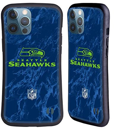 Head Case Designs Offizielle NFL Marmor Farbig Seattle Seahawks Graphics Hybride Handyhülle Hülle Huelle kompatibel mit Apple iPhone 13 Pro Max