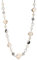 FULU AUTUMN Lange Perlenkette Damen Boho Lange Stein Kette Statement Schmuck Beste Freundin Geschenke(White)