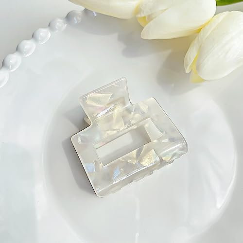 Wambere Damen Haarspangen Haarklammer Klein Eckig,rutschfeste Haarspange Kleine Krallen Haarklammern für Frauen und Mädchen Haarklammern für Dünnes Mitteldickes Haar,Haarstyling Zubehör,Weiss