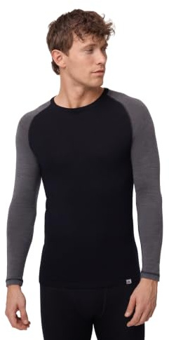 DANISH ENDURANCE Merino Funktionsshirt Herren, Mittelschwer 180 g/m² | Merino Thermoshirt, Temperaturregulierend, Geruchshemmend & Atmungsaktiv, für Wandern & Skifahren, Thermounterwäsche Herren