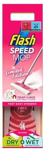 Flassh Speedmop Floor Cleaner Starter Kit Limited Edition - Pink Edition - Quick, Easy And Hygienic Way To Keep On Top Of Daily Floor Dirt