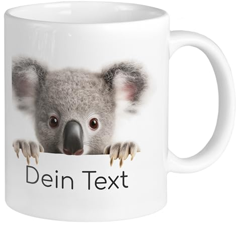 GRAZDesign Tasse Baby mit Name personalisiert, Namenstasse Geschenk für Mädchen und Jungen aus Keramik (Koala, 330ml)