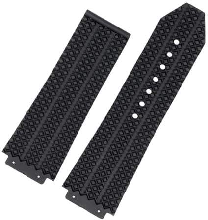 CEKGDB FKM Fluorsilikon-Uhrenarmbänder für Hublot Big Bang Silikon, 25 x 17 mm, 26 x 19 mm, wasserdicht, Herren-Uhrenarmband, Kette, Gummi-Armband, 26-19mm, Achat