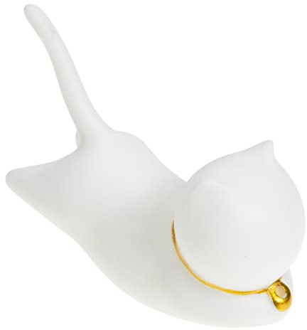 Amosfun Weiße Katzenstatuen Als Heimdekoration Weihrauchsitz Mit Cartoon-Katze Kleine Katzenfiguren Goblincore-raumdekoration Räucherofen Rückfluss Niedlich Dekorationen Keramik