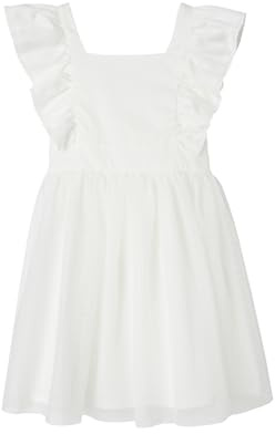 Vertbaudet Festliches M‰dchen Volantkleid, Musselin & T¸ll wollweiß 158