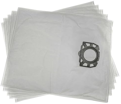 vhbw 5x Staubsaugerbeutel kompatibel mit Kärcher WD 3 V-17/4/20, WD 3 Premium, WD3P Extension Kit Staubsauger - Mikrovlies, 53cm x 44cm Weiß