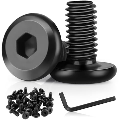Lot de 30 vis à tête plate M6 x 12 mm, vis M6 noires avec clé hexagonale, vis à tête fraisée en acier inoxydable, pour appareils ménagers, machines industrielles