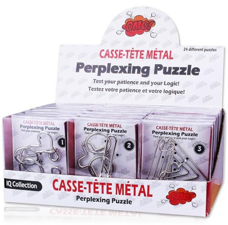 WishesMar Knobelspiele Metall Set von 24 Geduldsspiel für Kinder und Erwachsene - Knobeleien Puzzle aus Metall Knobeln Metal Rätsel Spielzeug Geschenk für Junge und Mädchen