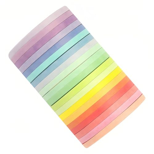 ZKGYUS 20 Nastro colorato,Nastro decorativo manuale di base monocromatico a 20 colori diy(5m*3mm)