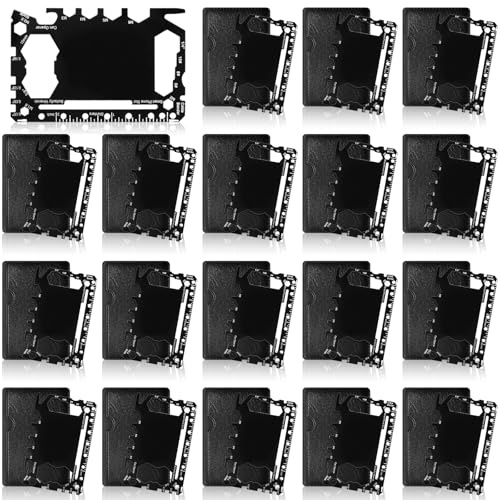 Cholemy 24 Pcs Credit Card Wallet Multitool 46 in 1 | 46 in 1, Metal Stainless Steel, Survival Pocket Tool, Bottle Opener, Multipurpose for Husband Dad Men Christmas Birthday Gift