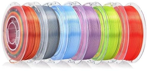 ROSA 3D Set PLA Multicolour Silk Filament 1.75 mm für 3D Drucker | Druckmaterialien Leicht Glänzend PLA Rainbow 3D Drucker Filament | 3D Printing Materials | 6 Farben x 0,35 kg Spulen