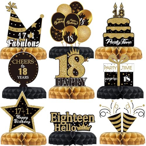 9 Decorazioni da Tavolo per il 18° Compleanno - Set Decorativo per Festa di Compleanno