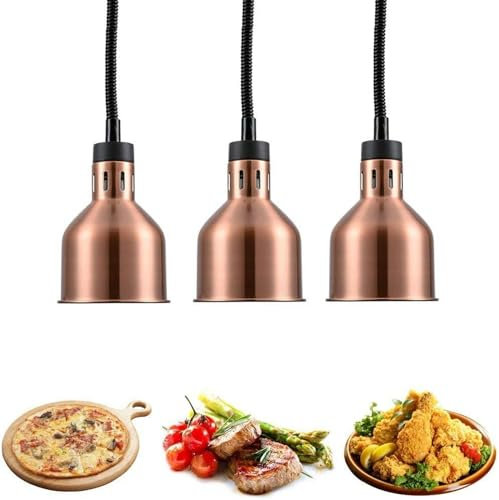FLTRGO Lebensmittelhitzelampe, Lebensmittelhitzelampe, Buffet Party Lebensmittelheizung, Professionelle Wärmelampen Mit 250 -W -Lampen, Länge ~/
