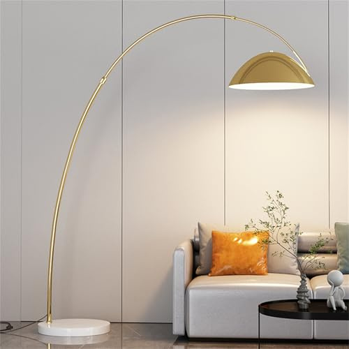 Lampes Standard pour Salon Lampadaire Moderne en Arc doré de 70 Pouces avec Base en marbre Lampe sur Pied réglable Lampe d'angle Industrielle pour Le Salon et la Chambre à Coucher