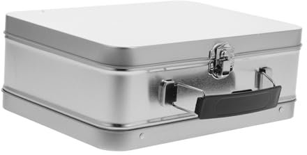TOPBATHY Fiambrera De Hojalata Plateada De 75 Pulgadas De Alto Fiambrera De Metal Para Almacenar Bocadillos Recipiente De Hojalata A Prueba De Fugas
