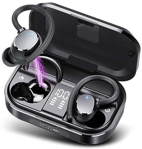 POMUIC Wireless Earbuds, HiFi Stereo Sound Bluetooth 5.3 Wireless Headphones with 4 ENC Noise Cancelling Mic, IP7 Waterproof Earbuds, 40 Hours Playtime with LED Display, For Sports/Travel/Work