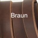 Verstellbare Hundeleine aus Fettleder geflochten - Farbe wählbar - Messing Karabiner (Braun, 2,7m Umhängeleine - Breite: 15mm)