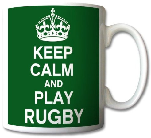 NANVIER Keep Calm and Play Rugby Mug Cup Gift Retro