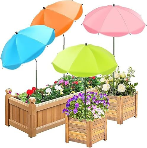 MIAOLLUN 4Pcs Plant Umbrellas for Outdoor Plants, 24 Larger Garden Plant Umbrella Shade Cover, 40 Garden Umbrella Sun Protection Shade Cover for Patio Flowers, Plants