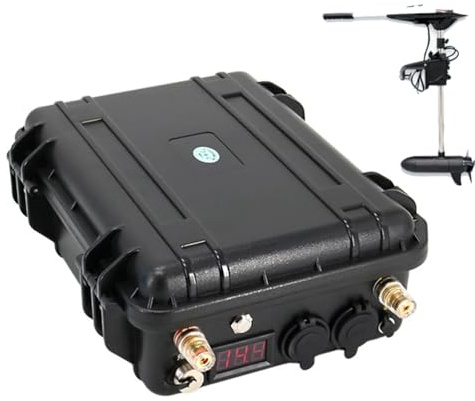 HJGHY 12v,80Ah, Batterie Lithium-ION 12 V 60 Ah 80 Ah pour Propulsion Marine 12 V 24 V 60 Ah 80 Ah 100 Ah 120 Ah 150 Ah 200 Ah pour propulseur d'hélice de Bateau de pêche en Plein air