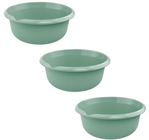 keeeper björk 3x Universal-Schüssel mit Ausguss, Rund, 9 l, Ø 36 cm, Nordic Green