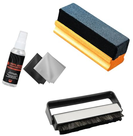 XAGMODSHN Professional Record Cleaning Set with Flannel Brush Fiber Cleaner Cleaning Cloth for Turntable Maintenance Cleaner for Turntable Needle and Needle