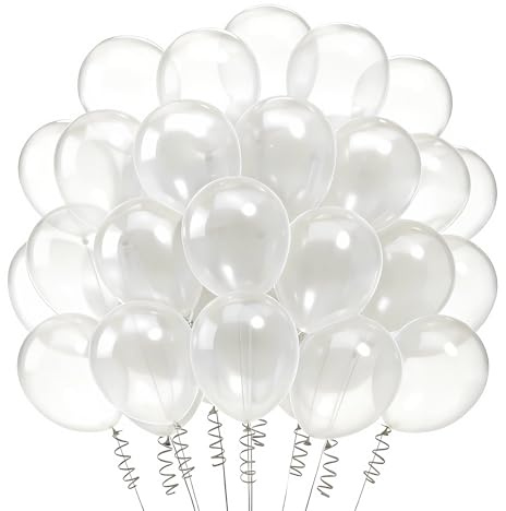 100 Stück Luftballons Transparente,12 Zoll Durchsichtige Luftballons Helium Ballons Partyballon Dekorationen für Geburtstag Hochzeit Babyparty Deko