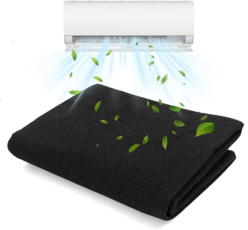 MISIQIMA Aktivkohlefilter Zuschneidbar 100cm × 100cm × 5mm, Schwarze Aktivkohlefilter Matte, Universal Luftfiltermatte für Dunstabzugshauben und Luftreiniger (5mm)