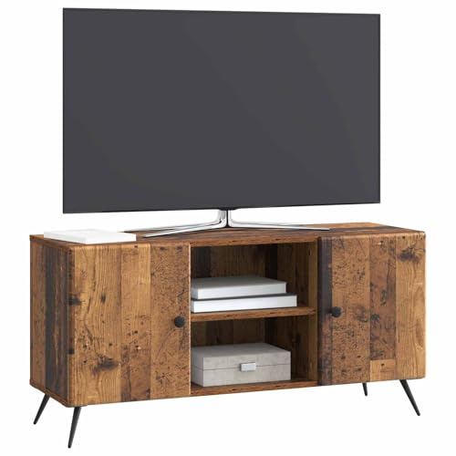 vidaXL TV-Schränk Altholz 102 x 34,5 x 50 cm Holzwerkstoff, Wohnzimmer, Rechteckiger TV-Ständer, Moderner Halter, Großer Stauraum, Medienkonsole mit vielen Regalen