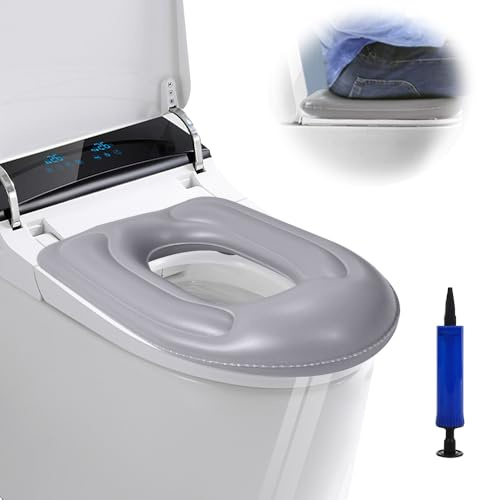 Inflatable Toilet Seat Cushion, Donut Pillow with Pump,Toilet Support Cushion