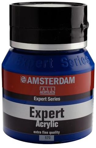 Amsterdam Expert Series Acrylic Paint Jar 400 ml - Phthalo Blue 570 - Heavy Body Acrylic for Professional Artists - High Pigmentation & Lightfastness - Versatile for Canvas, Paper & More