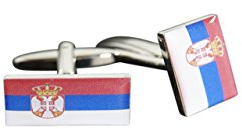 Flaggenfritze® Manschettenknöpfe Fahne/Flagge Serbien mit Wappen