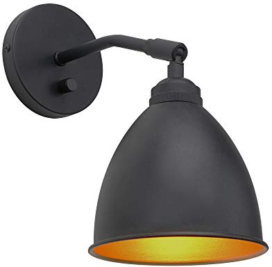 Yosoan Wandleuchte Antik Deko Design Wandbeleuchtung Vintage Industrie Loft-Wandlampe (Schwarz)
