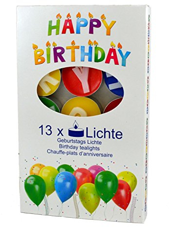KCB 5060-04 - Geburtstagsteelichter Happy Birthday, 13-teilig