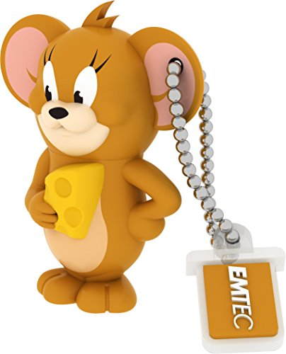 EMTEC, ECMMD16GHB103, Clé USB 16 Go Tom & Jerry - Design ludique en gomme souple - Vitesse de lecture jusqu'à 15 MB/s - Pratique avec capuchon fixé - Taille : 16 Go, Couleur : Multicolore