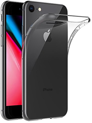 REY Cover in Gel TPU Trasparente per iPhone 7 / 8 / iPhone SE 2020 / SE 2022 5G, Ultra Sottile 0,33 mm, Morbido Flessibile, Custodia Silicone