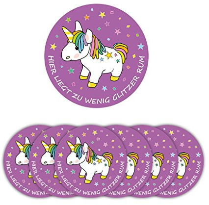Rockbites - Untersetzer 6er Set, Motiv wählbar (Einhorn-Glitzer - Set)