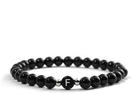 BERGERLIN Buchstabe Armband schwarz (Buchstabe F)