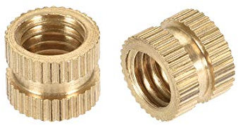 uxcell Knurled Insert Nuts, 25Pcs M8 x 8mm(L) x 10mm(OD) Female Thread Brass Embedment Nuts
