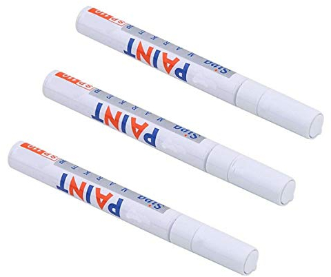Techwills 3 Stück Reifen Stift Reifenmarker Auto, Motorrad Treten Fahrradreifen Reifenmarkierungsstift Reifenstift Marker Pen Stift Beschriftung Wasserfest Wetterfest (Weiß)