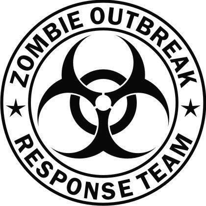 YUHUS Zombie Outbreak Response Team SCHWARZ Gestanzte Vinyl Auto, Van, LKW Aufkleber Aufkleber Auto Aufkleber und Aufkleber