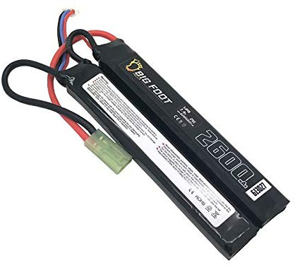 Big Foot Heat Lipo Battery 2600mAh 7.4v 25c (Continuous Discharge - Two Way Split) Airsoft Rifle Battery
