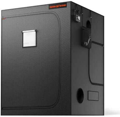 Spider Farmer 5x5x6.6 Pro-Grade Grow Tent 150x150x200cm with Observation Window and Floor Tray 1680D Thicken Mylar Canvas Hydroponic Grow Tent 5x5 for Indoor Growing for SF4000/SE5000