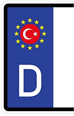 Generisch 2 Stück Kennzeichenaufkleber Türkei Set Flaggen Aufkleber | Sticker Plakette Türkiye Autoaufkleber